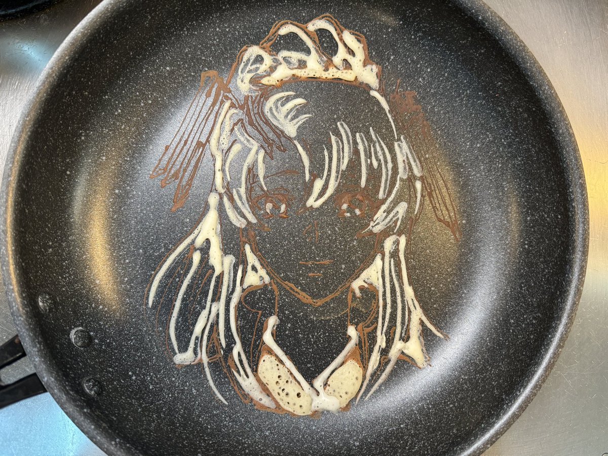 LaRicetta99's tweet image. ラクスさまパンケーキちょうど来た元スタッフの息子さんが食べてくれましたー #ガンダムSEEDFREEDOM はいいぞ #pancakeart #パンケーキアート