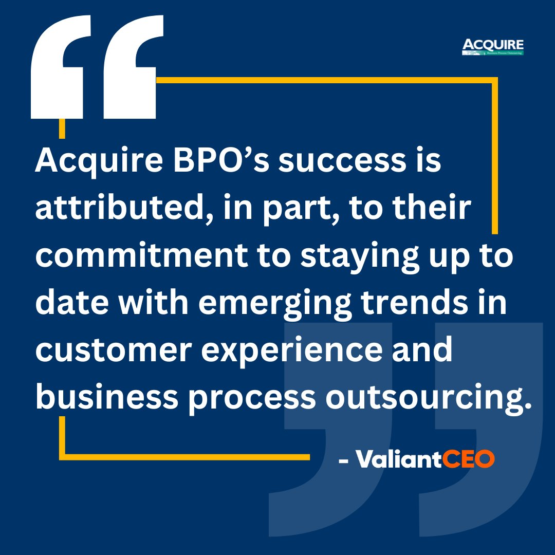 Our proactive approach to continuous learning has positioned us as leaders in guiding businesses through market shifts and staying one step ahead. Read more about Acquire BPO's global expansion at valiantceo.com/key-takeaways-… #OutsourcingSolutions #AcquireBPO