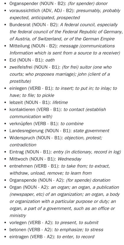 Level B2-C1, 14 sentences, 190 words.

Bundesrat will Organspende-Register mit E-ID verknüpfen  blick.ch/politik/bundes…