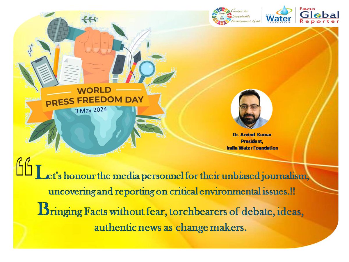 #WorldPressFreedomDay2024 #wpfd2024 #PressFreedom #MediaFreedom #ChangeMaker #AccessToInfo #EnvironmentalNews #JournalismUnderDigitalSiege @PMOIndia @narendramodi @NITIAayog @PIB_India @PTI_News @DDNational @airnewsalerts @AkashvaniAIR @focusglobalrep1 @Anurag_Office @MIB_India