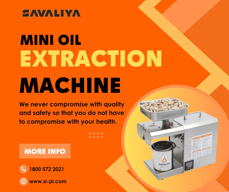 We never compromise with quality and safety so that you do not have to compromise with your health.buy savaliya oil extraction machine now and live healthy life. #savaliyaoilmakermachine #oilmakermachine #oilpressmachine #oilextractionmachine #oilexpeller