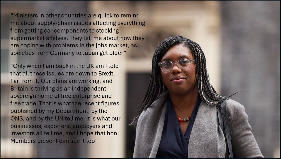 The Business and Trade Secretary Kemi Badenoch gave a stellar statement to the House of Commons earlier today. I very much recommend that people catch up on it on iPlayer or read through it on Hansard.

Was chock full of #UKGoodNews