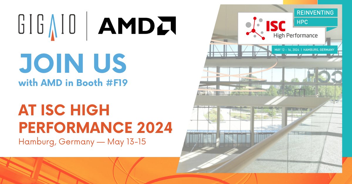 Big News for GigaIO at #ISC24 in Hamburg!

@AMD and GigaIO are joining forces to showcase the future of #LLM technology by demonstrating the amazing synergy between the AMD MI300X GPU and GigaIO's SuperNODE.

Join us at booth #F19!
bit.ly/3Qgfobq