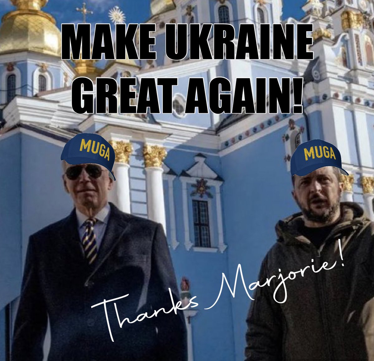 Keep #MUGA trending, #NAFO! Like and retweet! @RepMTG has started a movement today!

Make Ukraine Great Again!