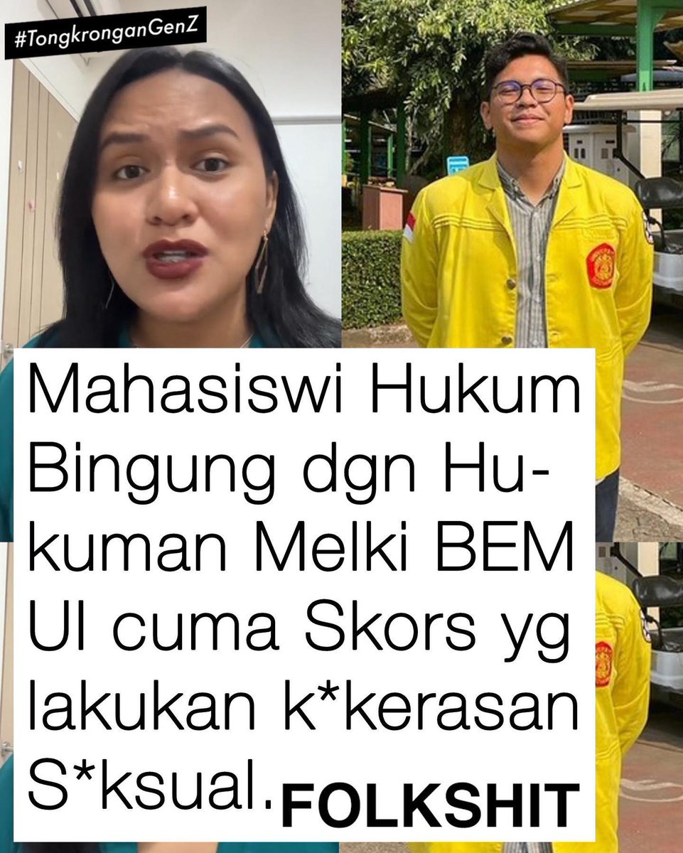 Mahasiswa Hukum Bingung Dengan Hukuman Melki BEM UI cuma Skors Padahal Dia melakukan kekerasan seksual —a thread