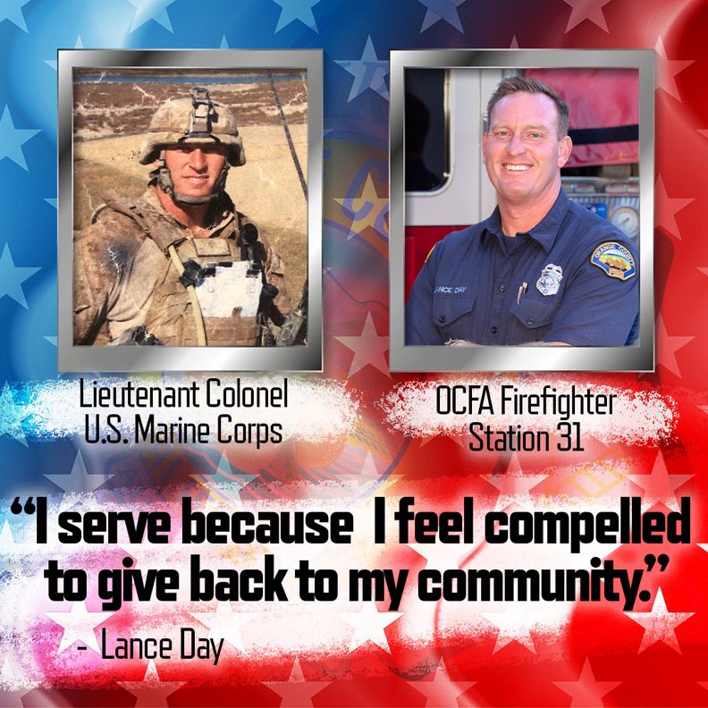 Today marks the beginning of Military Appreciation Month, and we are proud to highlight throughout the month just a few of our many veterans and military members who continue their life of service as OCFA firefighters and professional staff. #MilitaryAppreciationMonth