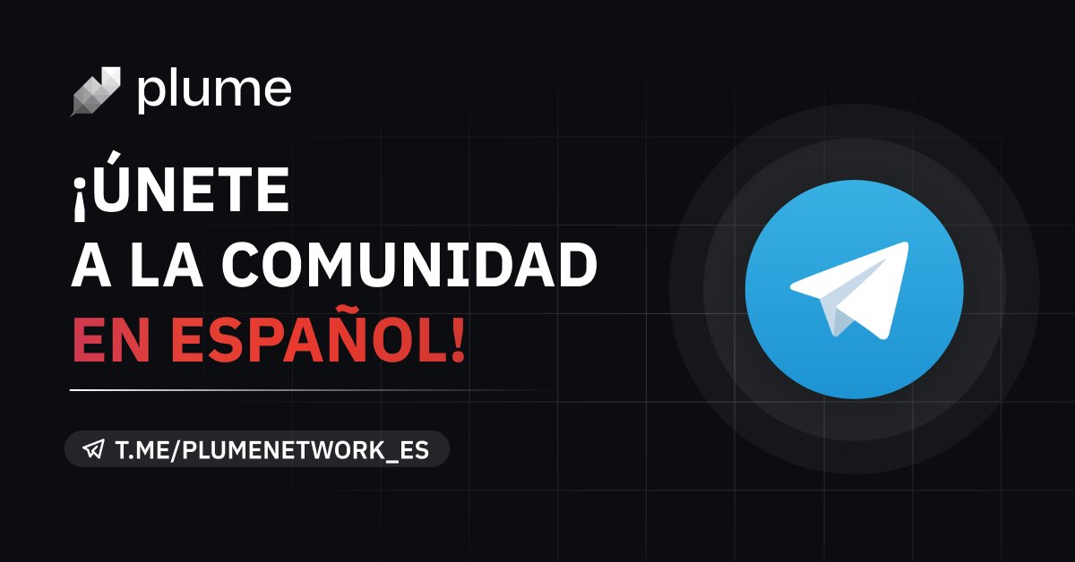 ¡Hola Comunidad! Estamos emocionados de anunciar el lanzamiento de nuestro nuevo canal en español. Este es un espacio creado especialmente para todos ustedes, con el fin de estar más cerca y conectados. 🚀 Aquí nos vemos 👇 t.me/plumenetwork_es