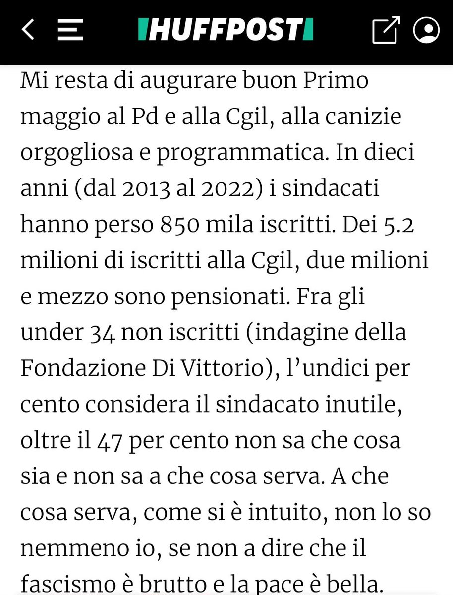 1° maggio. PD e CGIL affondati sul lavoro.
L'editoriale di @mattiafeltri su @HuffPostItalia.
'Abolire il Jobs Act e introdurre il salario minimo (sempre che serva a qualcosa) sono le misure a forma di cerotto di chi continua a non capirci niente'.
huffingtonpost.it/politica/2024/…