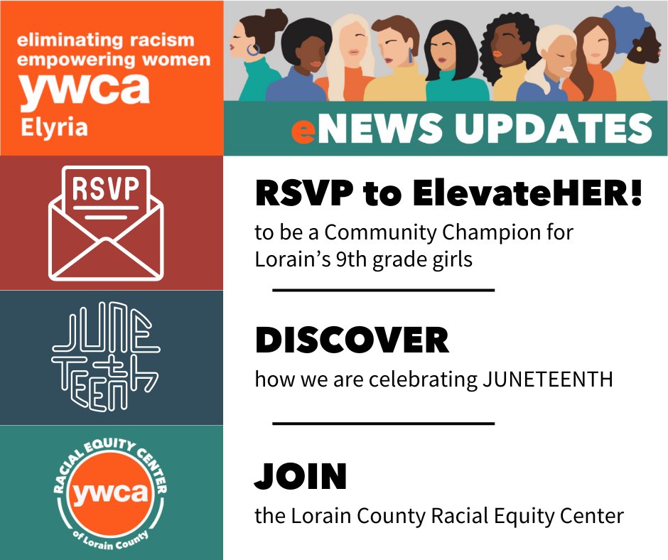 Envision, Engage & Elevate with the YWCA Elyria   Serving all in Lorain County! Get all the latest updates: mailchi.mp/elyriaywca/may…