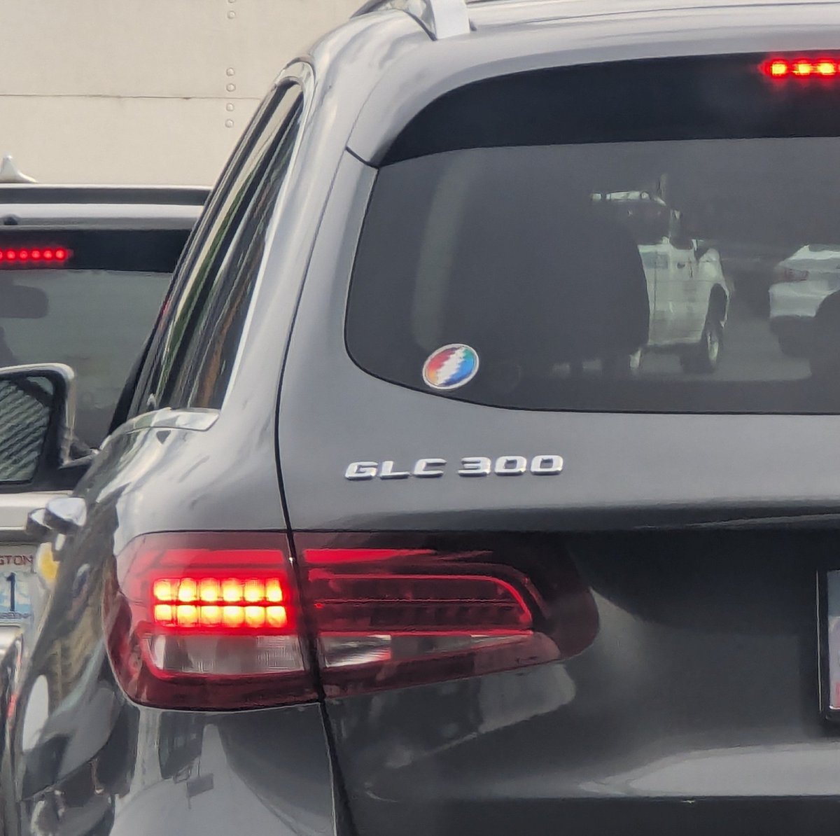 Out on the road today I saw a deadhead sticker on a C̶a̶d̶i̶l̶l̶a̶c̶ Mercedes GLC 300