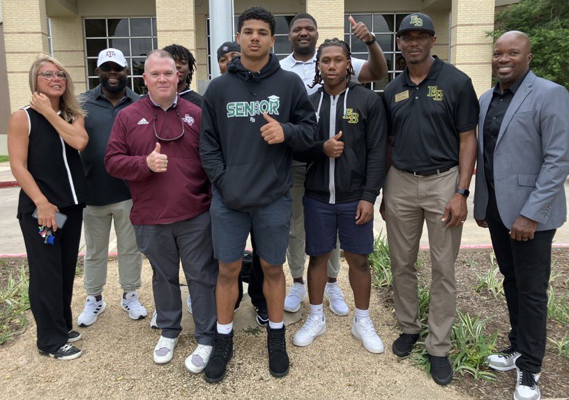 The Texas A&M coaches showed up in a big way at Fort Bend (Texas) Christian on Wednesday Aggies coaches on hand to see 4⭐️LB Max Granville include A&M DC Jay Bateman, AHC Trooper Taylor, and DL Coaches Tony Jerrod Eddie and Sean Spencer