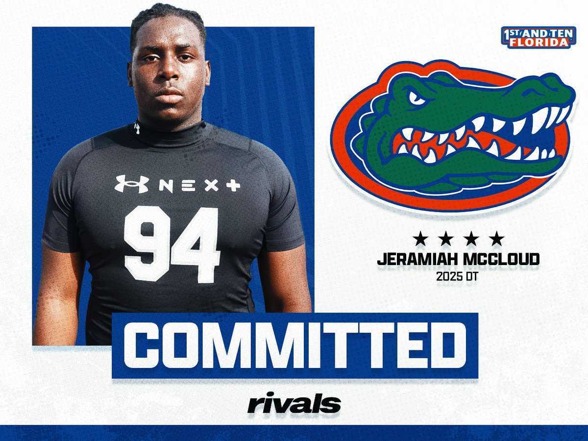 🚨Commitment 🚨 Florida picks up one of the most coveted defensive tackles in SEC country, Jeramiah McCloud. The Rivals four-star recruit was seen by the Gator staff on Wednesday. 'The program is back on the rise!' n.rivals.com/news/four-star…