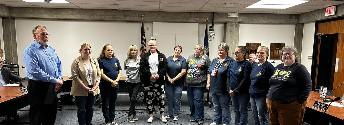 Board of Education recognition for our USD383 Child Nutrition Team - they received the Dave Colburn KS Assoc for Conservation &amp; Environmental Education Green Apple Award! #the383