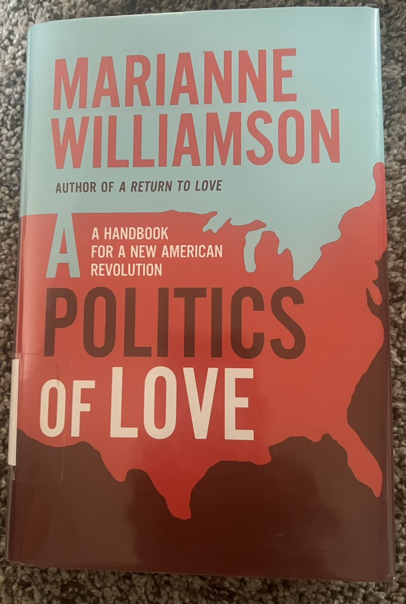 READ: #APoliticsOfLove by @marwilliamson 👏❤️🙏🏻
Well written easy 2 understand & enlightening 2 the times we are living in!  
“A spiritual awakening is necessary 2 redeem our country but a spiritual awakening takes courage & a spiritual awakening takes love.” #MarianneWilliamson