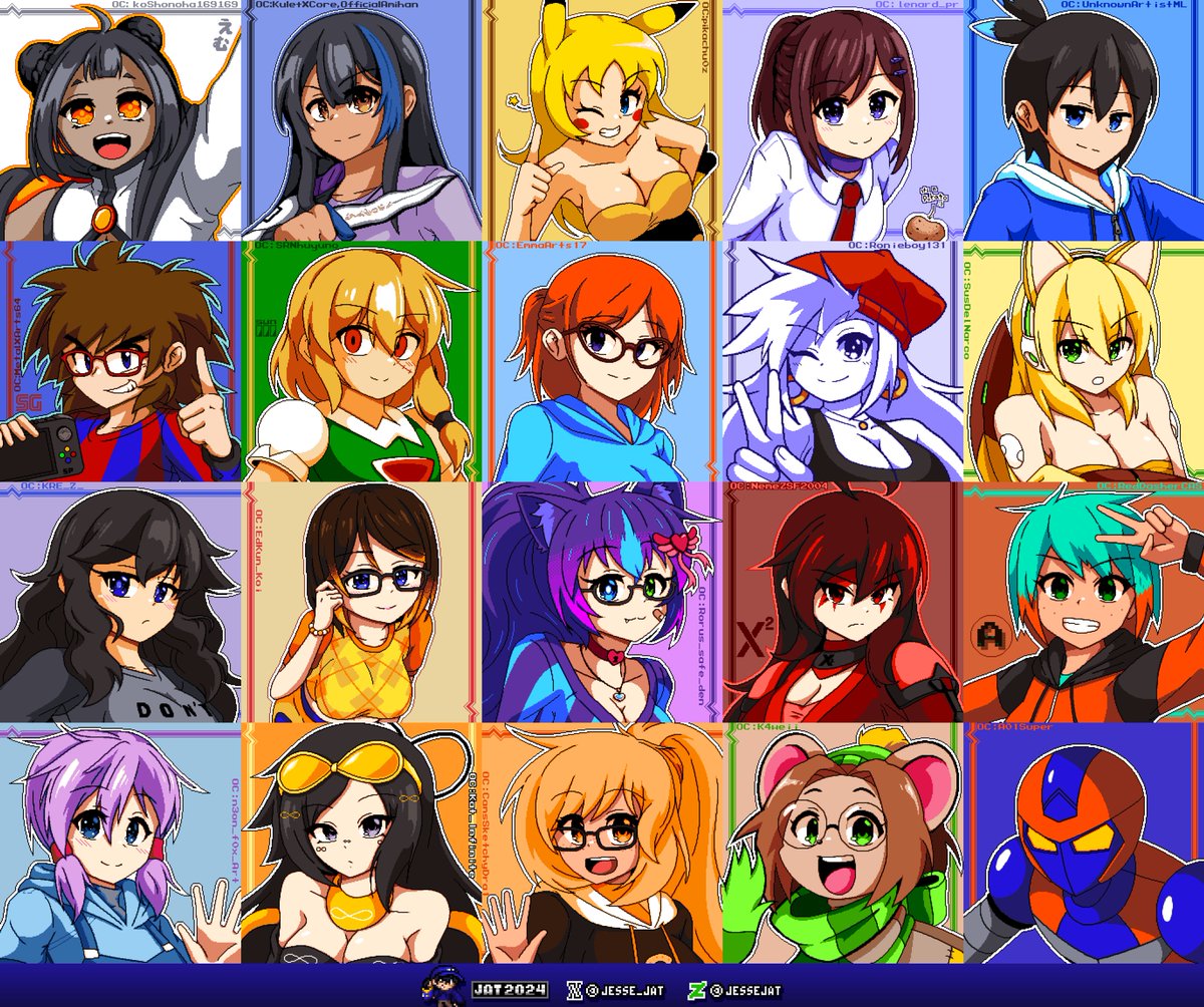 Damn, That was alot, From 1 to 20 Pixel OC Fan Arts I just made and been reached this far Welp, this collection will still continue as if I could reach to 40 or higher (⬇️OC and Users mentioned at the Threads below⬇️) #rkgk #digitalart #sketchart #OC #OCArt #FanArt #ドット絵