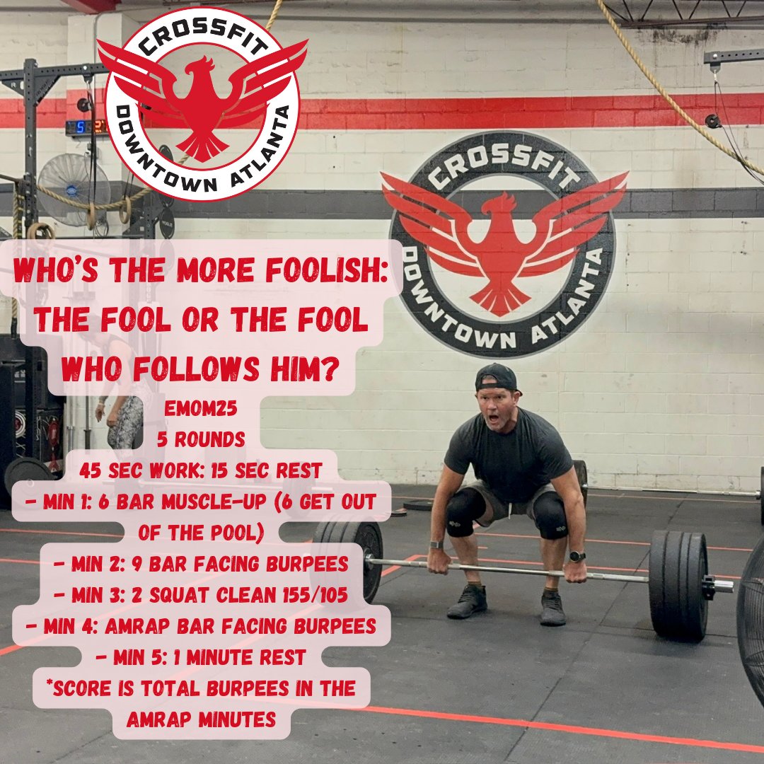 240502 'There is No Try' #emom #barmuscleup #barfacingburpees #squatclean #cfda #liftheavy #runfast #havefun #bewell #cabbagetown #crossfitwod #committedtocrossfit #crossfit #WOD #CFWOD #workout