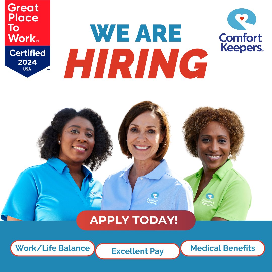 Join Comfort Keepers! We are proud of our workplace environment and are looking for passionate caregivers who want to make a difference in people's lives. Apply now!

bit.ly/49CbctD

#CaregivingJobs #HomeCareJobs #GreatPlacetoWork