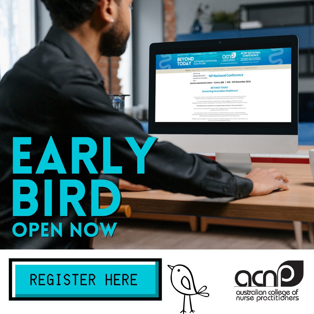 📣 Don't miss out on Early Bird tickets for the 2024 ACNP National Conference in Cairns! Explore sustainable healthcare in Tropical Far-North Queensland. Get your tickets now! acnp.org.au/nationalconfer…🌿🌺 #ACNP2024 #HealthcareConference