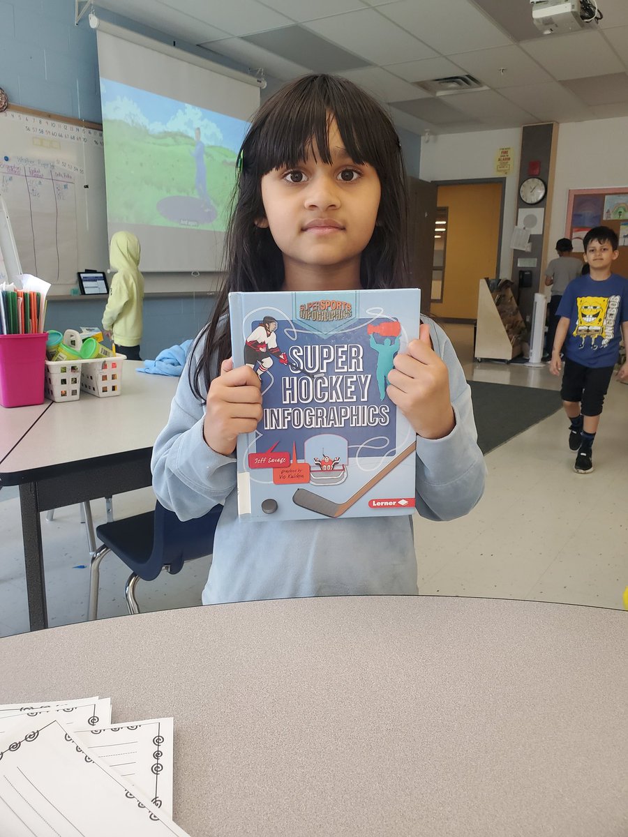 @Jason_Stumpf she was so excited to find this book in our classroom and connected it to the last couple weeks in Phys. Ed! 'We are learning about ball hockey skills in class too'