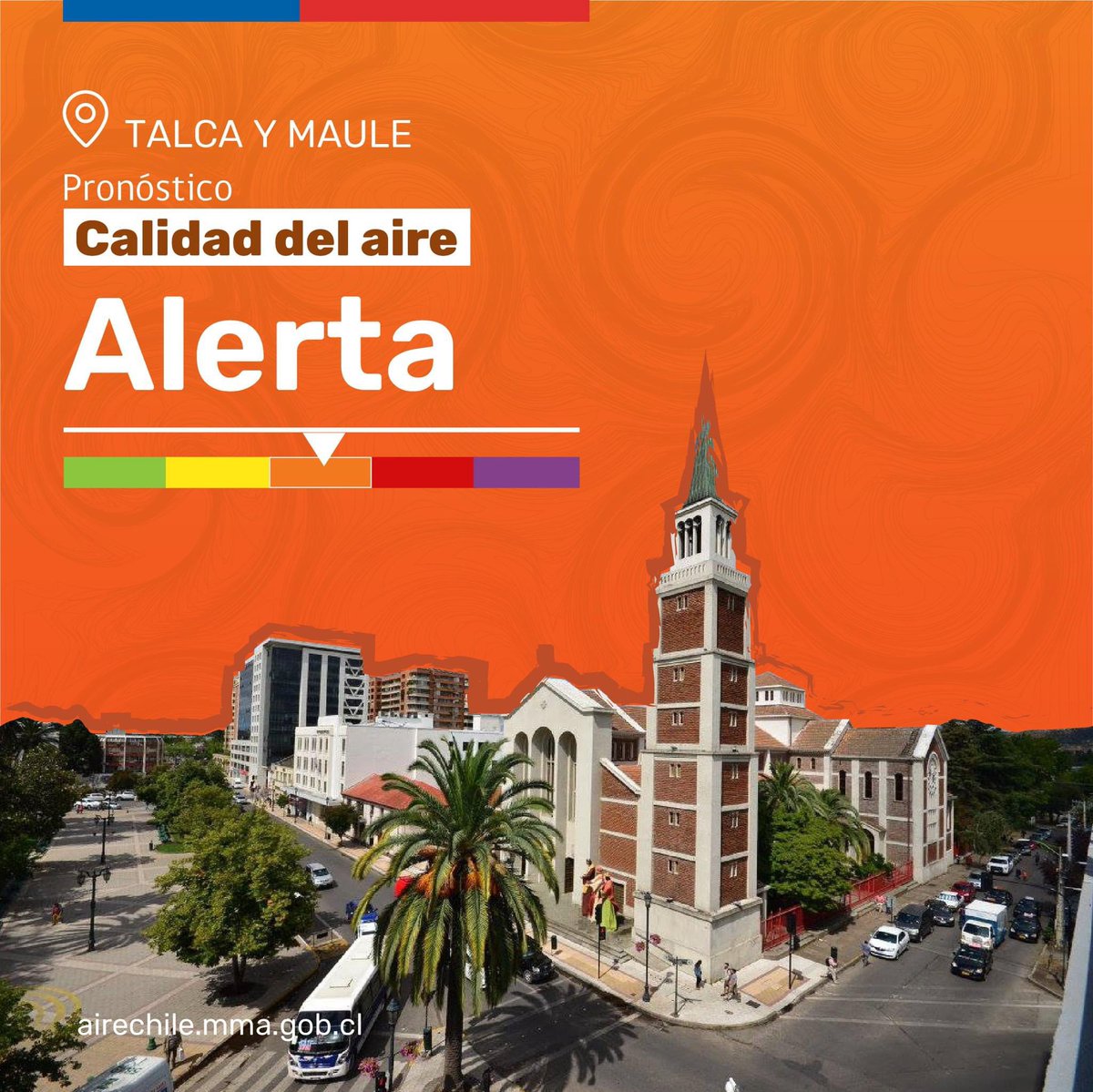 📢¡Atención vecinos de Talca y Maule! 📌Se informa que, para mañana, jueves 02 de mayo de 2024, se declara EPISODIO CRÍTICO en las comunas de #Talca y #Maule, ya que la condición de calidad de aire esperada será: ALERTA AMBIENTAL. #GEC2024