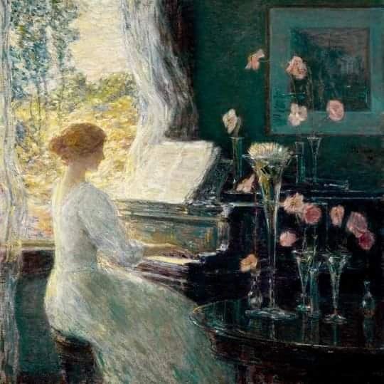 The Sonata,1911 Frederick Childe Hassam(1859-1935) Oil on Canvas, 69.6x69.6 cm.