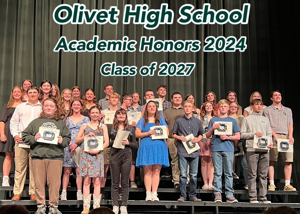 Congratulations to the OHS 2024 Honor Students. Your ability to demonstrate Determination and Grit has allowed you to have high achievement and success. Use your ability to make a positive difference. #EagleNationPRIDE