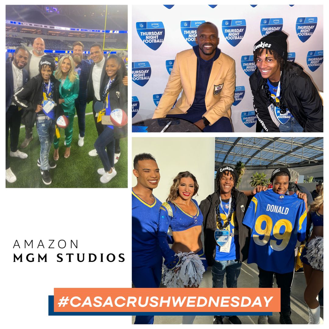 Last year, @AmazonMGMStudio invited CASAs & their youth were invited to attend a @RamsNFL game when #ThursdayNightFootball was launched on #AmazonPrime - providing an unforgettable experience for all involved! #CASACrushWednesday #CASAofLA