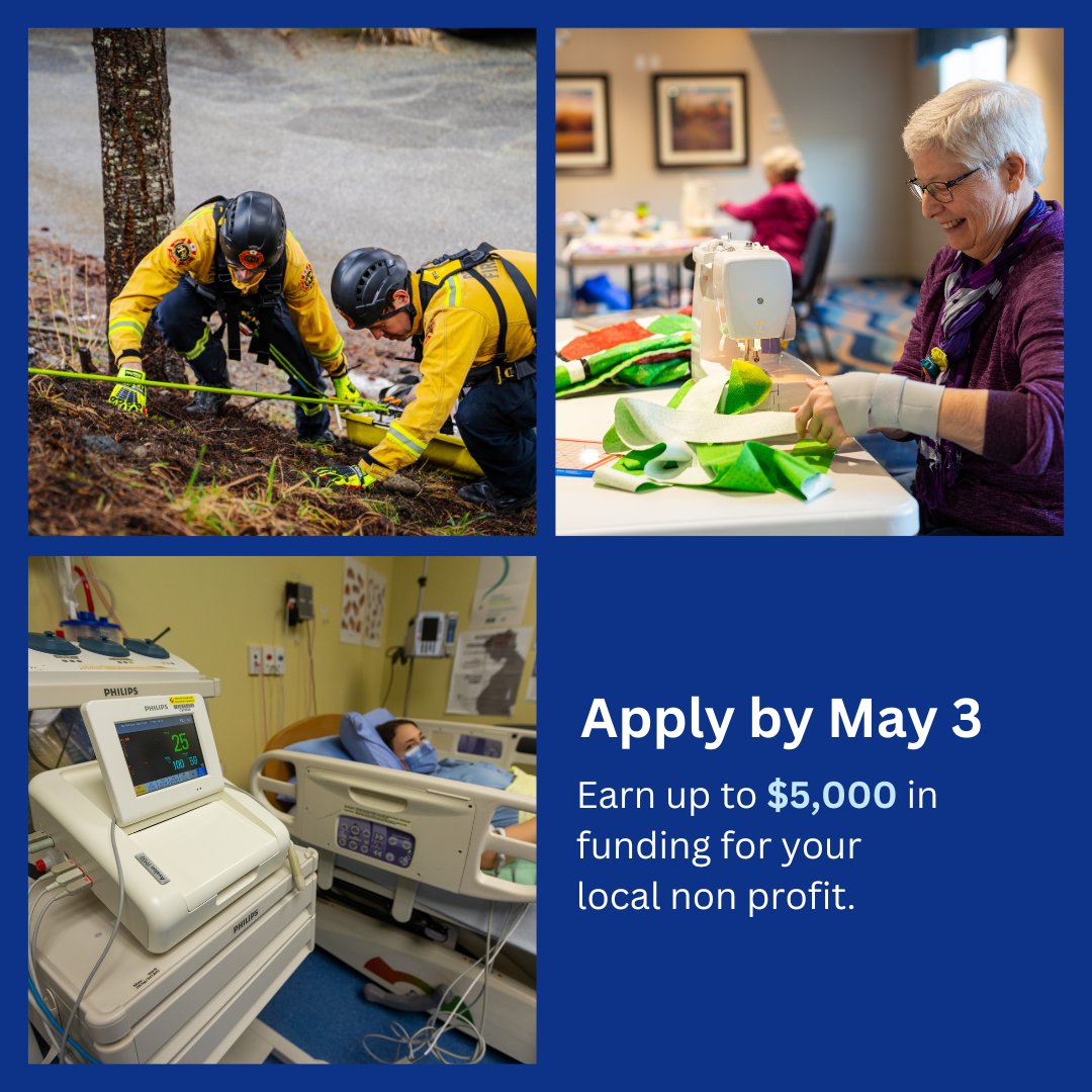 Friday is the deadline to submit your applications for our Community Partnership Program.
Don't miss out on the chance to secure up to $5,000 in funding for your local non-profit organization!

Apply now:  ow.ly/avgE50Rug6J
#Community #Squamish #SupportLocal#SquamishBC