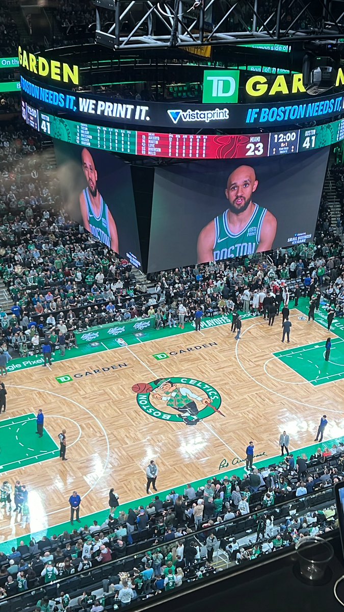 End 1st Quarter G5 Celtics 41 Heat 23 🏀Derrick White 15 first quarter points, 53 over his last 5 quarters! 🏀Tatum 9, Brown 8 @celtics #NBAPlayoffs @wbz