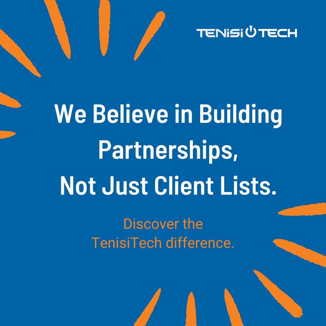 🌟 At TenisiTech, we're more than just a service provider; we're your partner in success. 🤝💼 #PartnershipOverClients #TenisiTechDifference #InnovateTogether