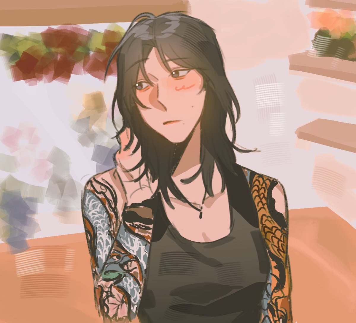 florist mj x tattoo artist jm from shiba’s recent fic bc i love it very much 🫶🫶