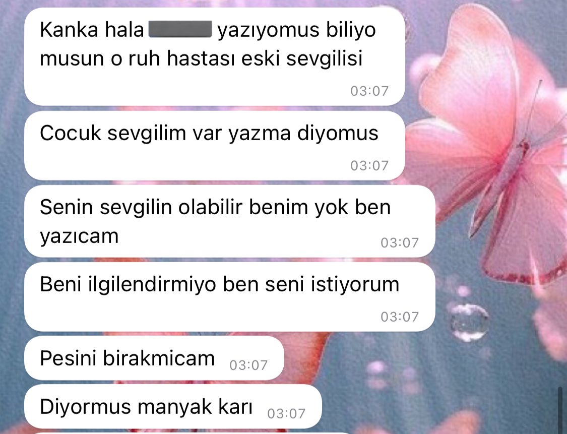 Bir erkeğin sevgilisi olduğunu bile bile ona yazan ar damarı çatlamış kızlar lütfen tedavi olun