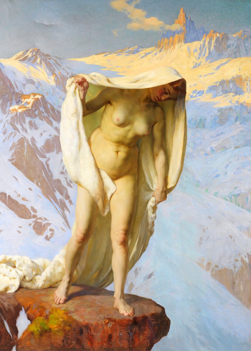 #ArtAppreciation 🖼🎨 
Cesare Viazzi (Italian, 1857-1943)
'Mountain Spirit' (c. 1890s)
signed 'C Viazzi' (lower left)
oil on canvas
219 x 160cm (86 1/4 x 63in)
Sold for £22,500 (US $28,216)
Bonhams, London

#ArtAwarness 
#CelebrateTheArts 
#Kunstliebhaber 
#Art