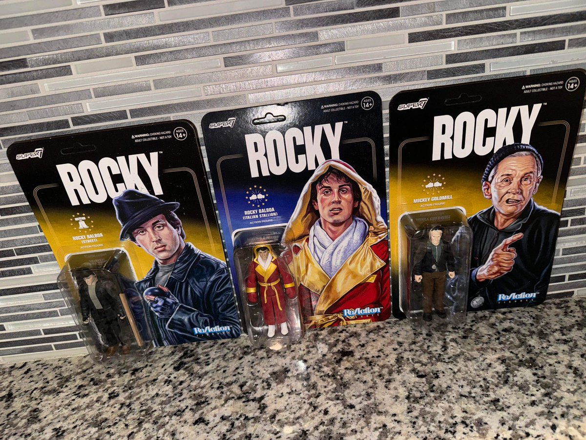 Who collects Rocky figures? @TheMattCardona got these from @super7store and they’re even unpunched! Let us see or tell us about your collections! #ScratchThatFigureItch