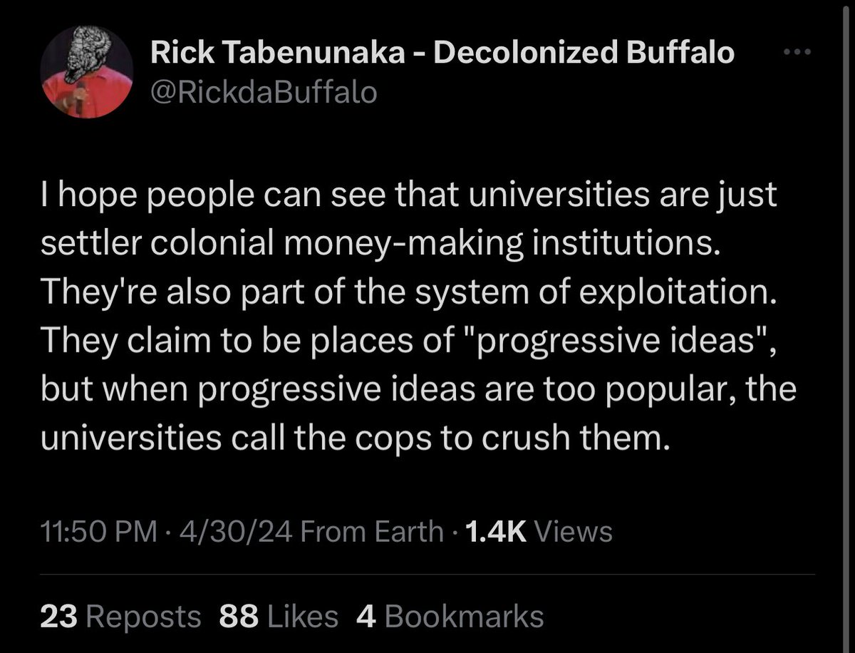 Bourgeois academic institutions: *uphold the imperialism of the ruling class* Settler-Brained Weirdos: this is settler colonialism!
