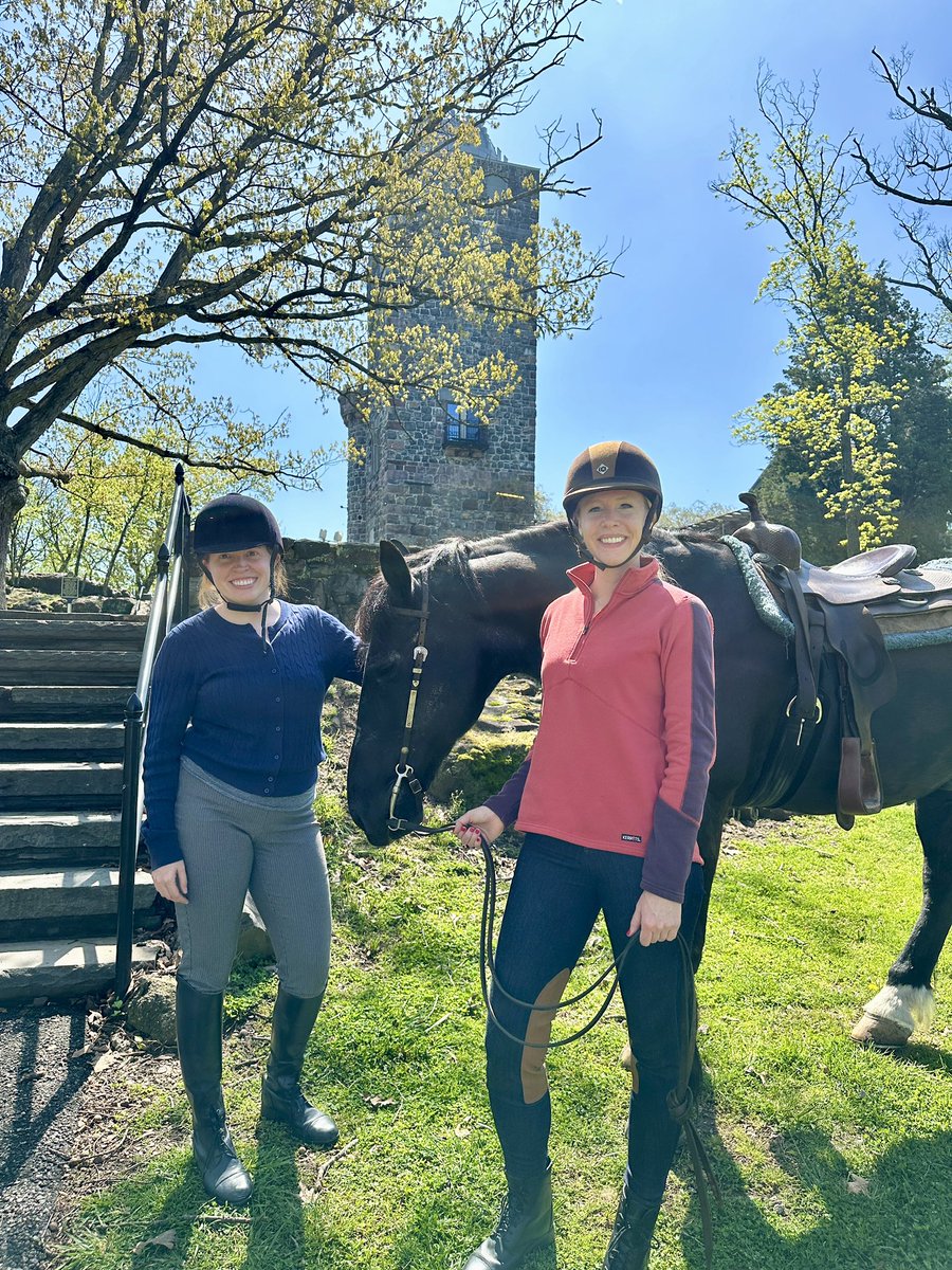 Who knew there was horseback riding this close to #nyc! At Garret Mountain Reservation riding to Lambert Tower and Castle, where views of NYC and priceless art and interiors are stunning! More pics at instagram.com/darleynewman #revroadtrips