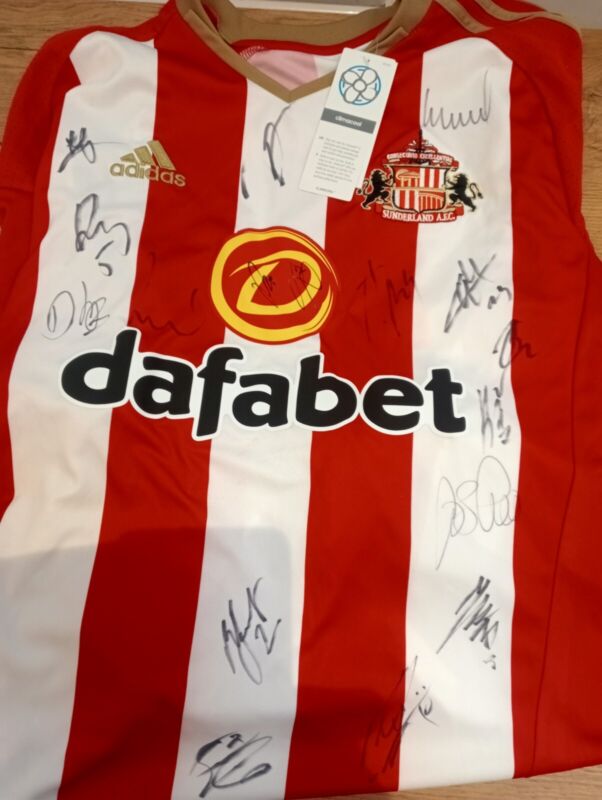 Signed Sunderland football shirt, size L, new with tags £20.00 currently 1 bid, 3 watchers Ends Thu 2nd May @ 5:41pm ebay.co.uk/itm/Signed-Sun… #ad #safc
