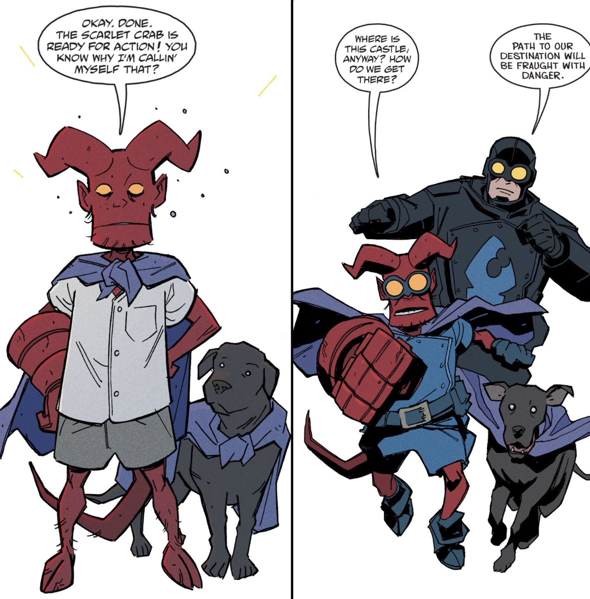 A sick little boy and his dog or “Scarlet Crab, Mac & Lobster Johnson to the rescue”?! We discuss “Young Hellboy: Assault on Castle Death,” on this week’s podcast! #hellboybookclub #podcast #hellboy #mikemignola #craigrousseau #lobsterjohnson #chrisohalloran #darkhorsecomics
