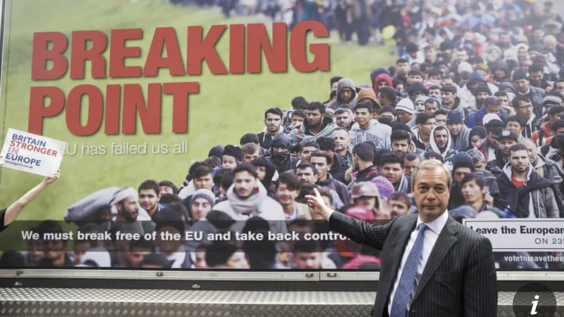 Back in 2016 (Brexit) 
 @Nigel_Farage shocked the country with this poster.
The numbers incoming have increased 10 fold since that point. 
You're seeing sexual assaults in the street and machete attacks on a daily basis 
Signs to tell people not to defecate in the street, but…