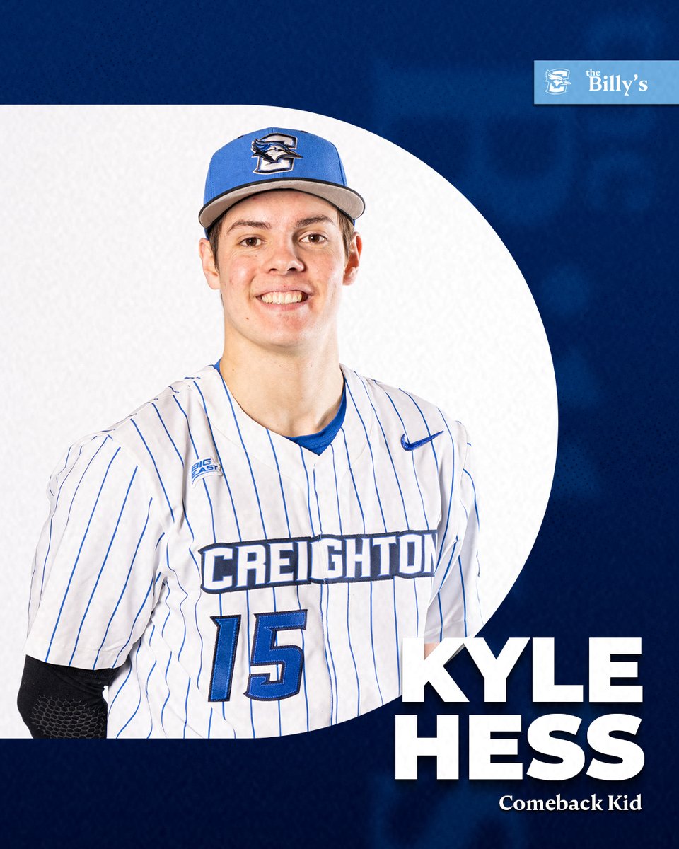 Congratulations to Kyle Hess of @CU_Baseball on winning the Male Comeback Kid Award! #GoJays