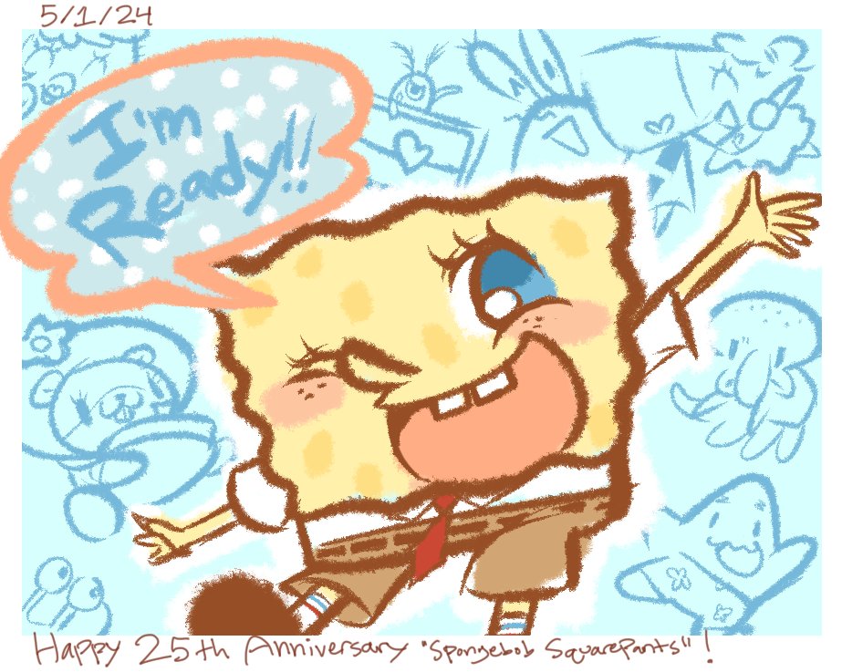 🫧 happy anniversary to #spongebobsquarepants!!!
i basically grew up with this show, so for its 25th anniversary i felt like i should really draw something for it....
i have so many memories with this show that i wouldnt even be able to fit them all here🥹
🌺 #Spongebob25 🌺