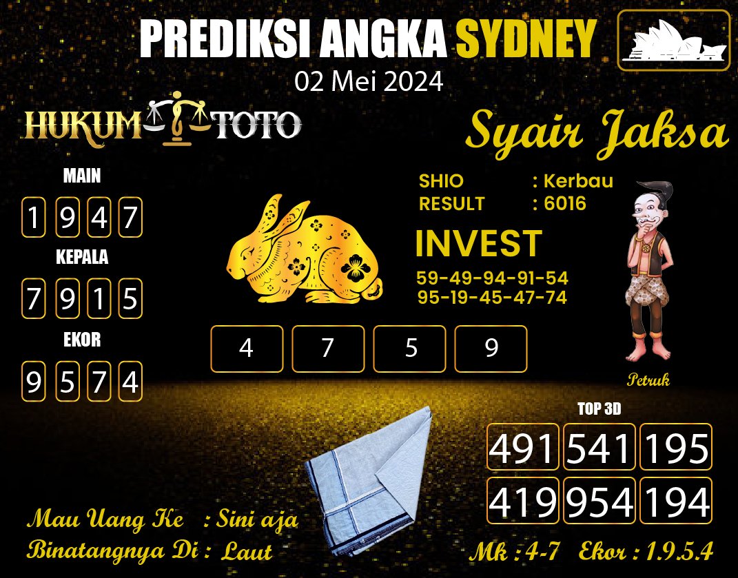 JAKSA SYDNEY SELASA, KAMIS, 02 MEI 2024
#hukumtoto
#syairjaksa
#prediksisydney
#prediksisydneypools
#prediksisydneyjitu
#prediksisydneyhariini
#prediksisydneymalamini
#prediksisydneyangkakeramat
#prediksisydney
#syairsydney
#syairsydneyhariini
#syairsydneyjitu
#syairsydneypools