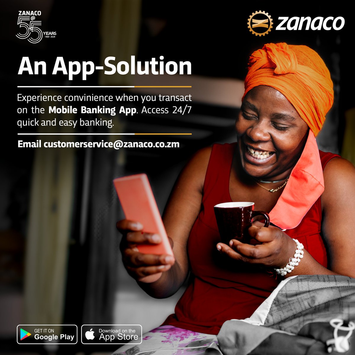 Tap into efficient banking with the Zanaco Mobile Banking App. Banking just got quicker.