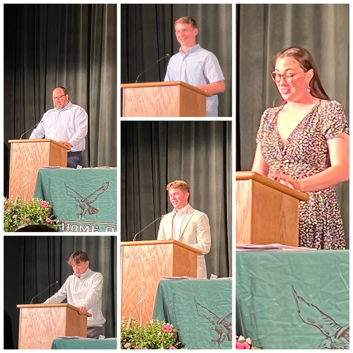 OlivetHS_Eagles's tweet photo. S/o to all our speakers at the Academic Honors Celebration who shared their thoughts on the importance of determination and grit. Austin Williams - Board Trustee, Charles Garrett - 9th, Ethan Schaefer - 10th, Blair Scott - 11th, Isabella Strader- 12th https://t.co/wqCHvb2DRv