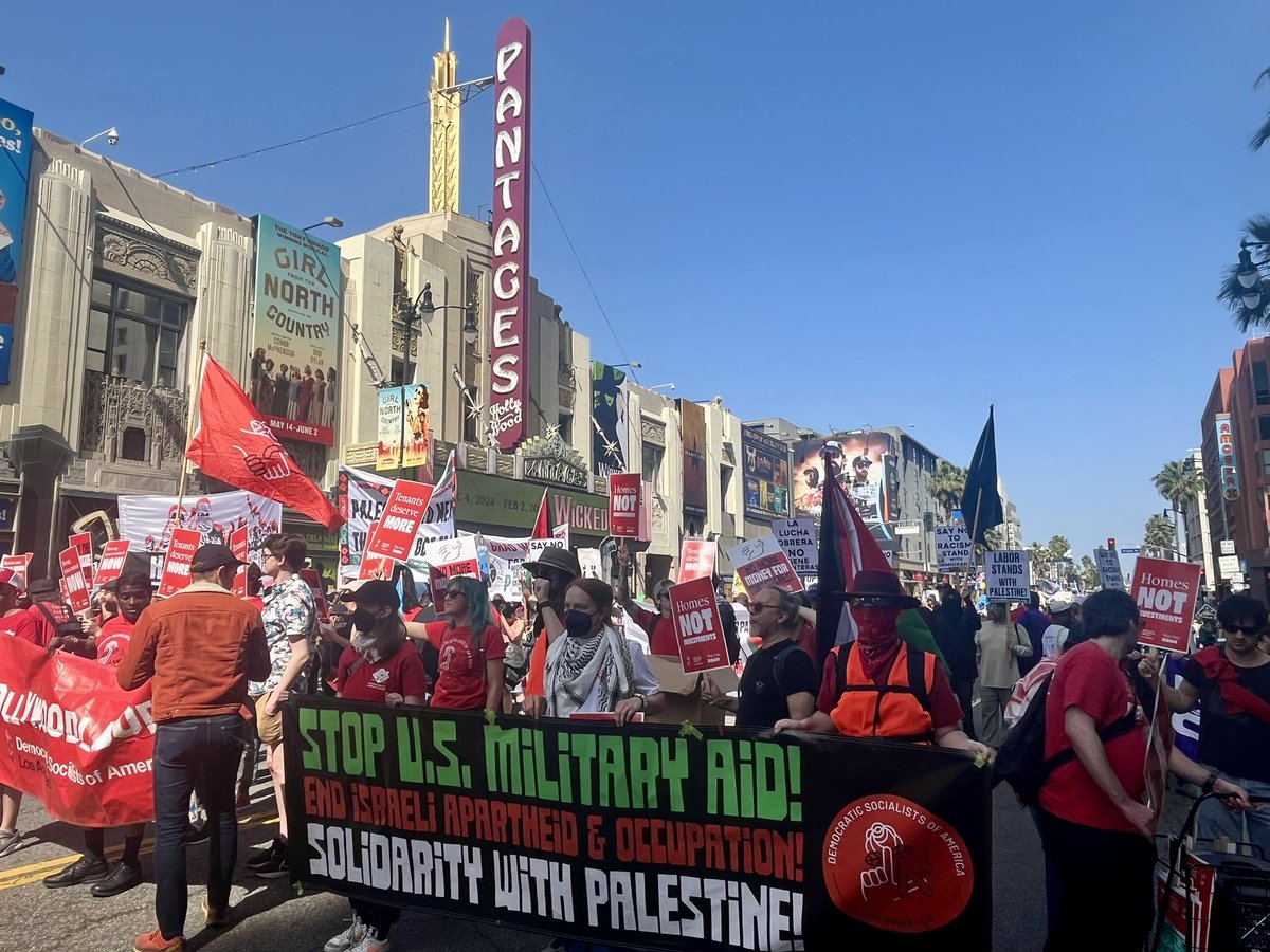 May Day 2024 in Hollywood Workers stand with Palestine 🇵🇸