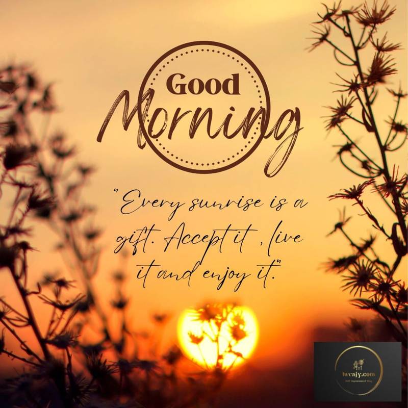 Every sunrise is a gift. Accept it, live it and enjoy it.
#GoodMorningEveryone 
#Morningvibes