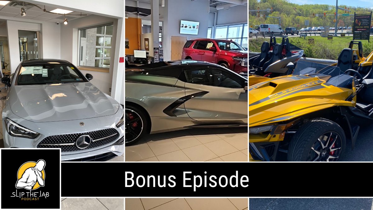Bonus Episode: No More Slingshot Buddies 😭 • Impressed with the Mercedes CLE and Genesis GV70 🤩 • C8 Chevy Stingray Test Drive Deposit? 🤔 • Car Salesman are Sleazy and Buyers are Liars 🤥 Link: slipthejab.buzzsprout.com/682871/14988972 Available on all streaming platforms 🎧
