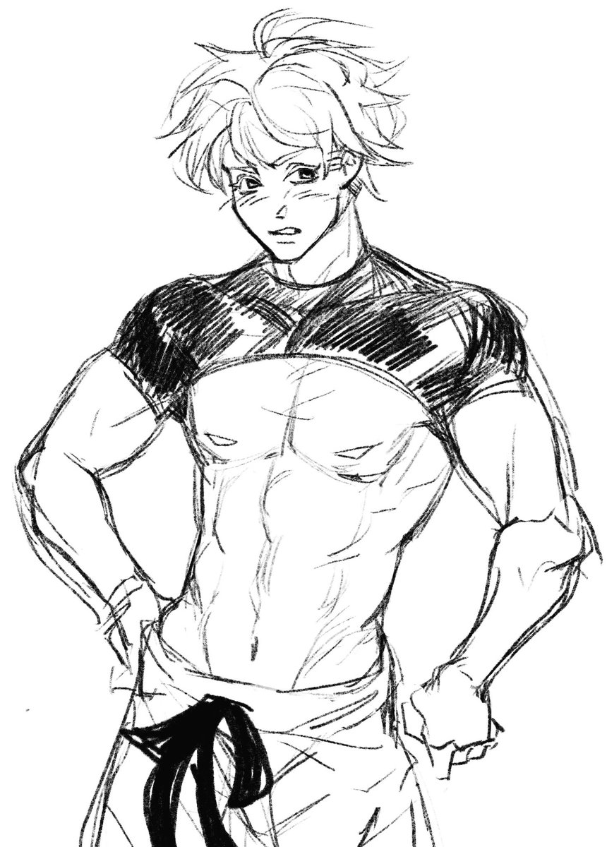 I also drew #GojoSatoru for some muscle practice