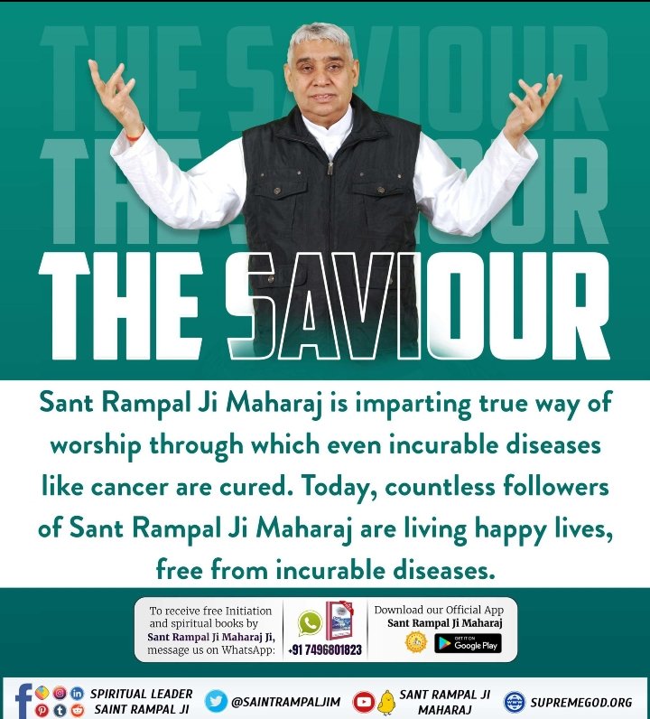 #GodMorningThursday

Sant Rampal Ji Maharaj, a saint who sacrificed everything for the service of people and the betterment of this world. Who came on this earth to save us from the misery we are living in.
Saviour Of The World