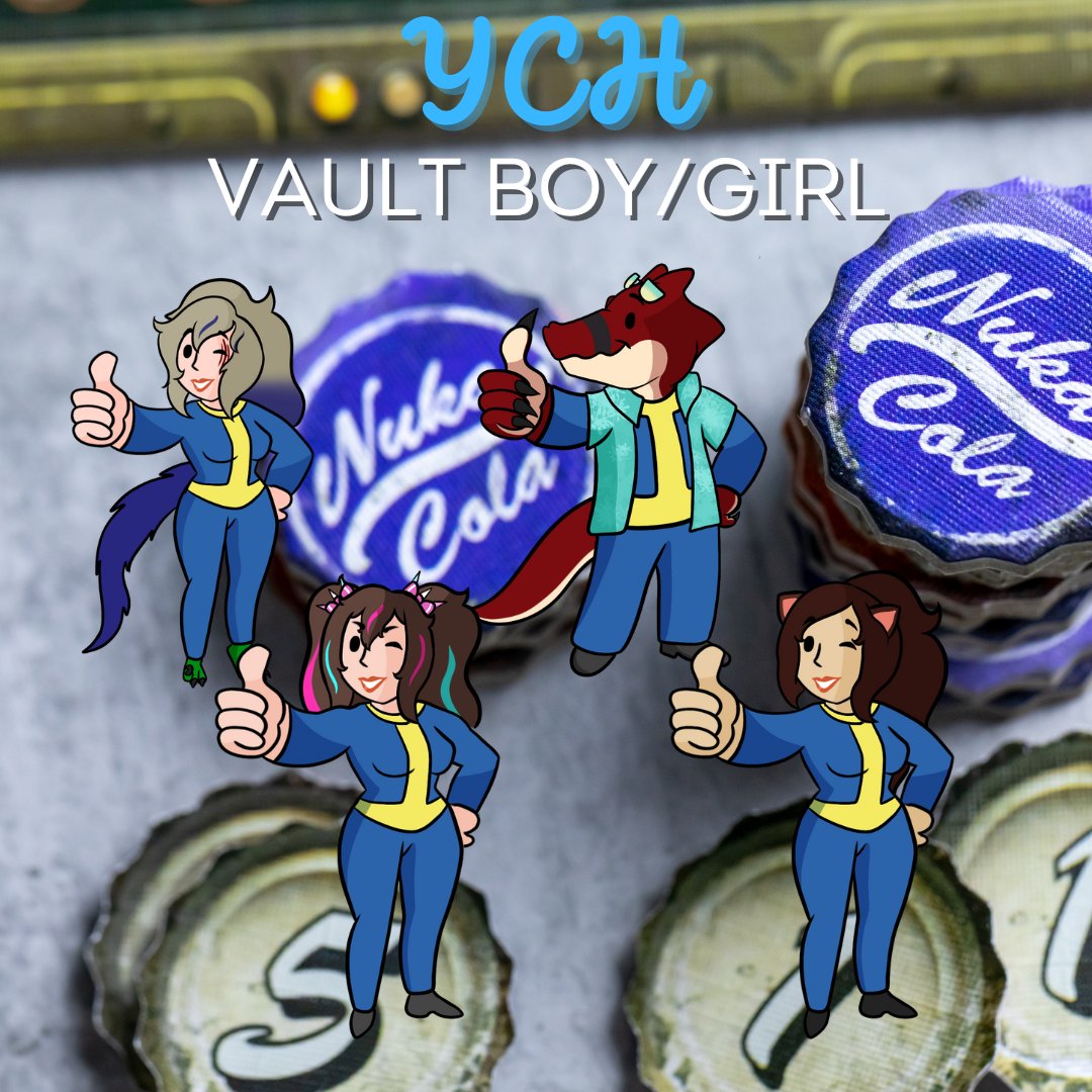 HEY YOU!

Do You like Fallout?
Want your very own YCH?

Comment your ref and I'll doodle a few!

#fallout #vaultboy #vaultgirl #ych #vtuber